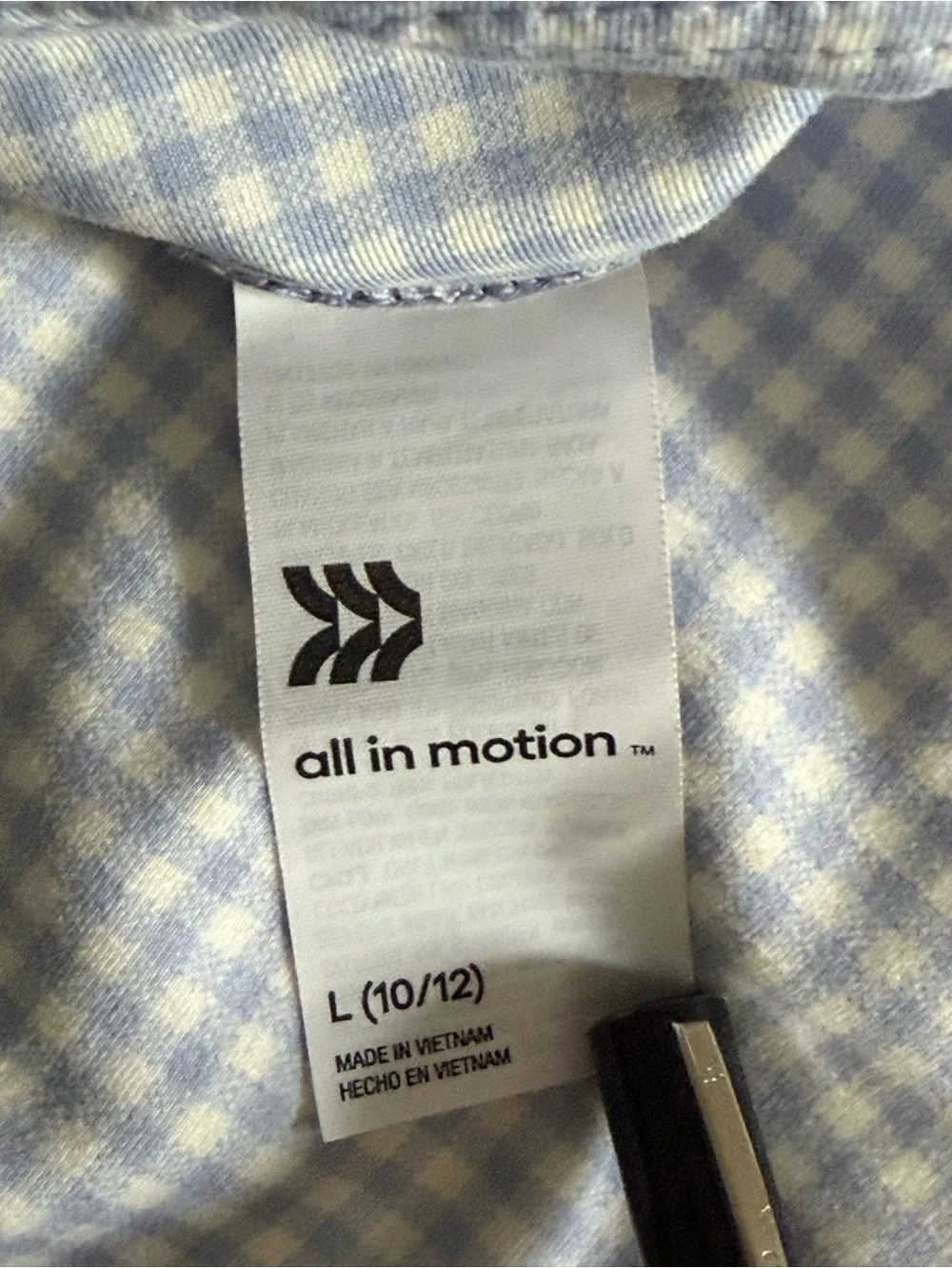 All In Motion Blue Gingham Check Skort Tank Top Set Athletic Dress Sporty Preppy